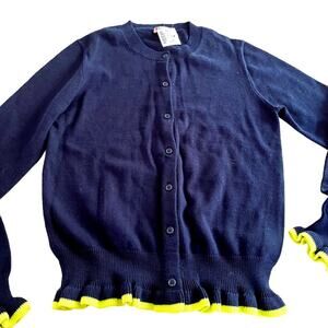 Crewcuts girls navy ruffle trim cardigan size 14